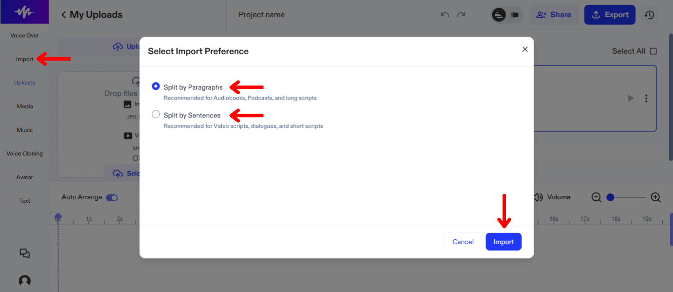 Import Script on Speechify Voice Over